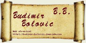 Budimir Bolović vizit kartica